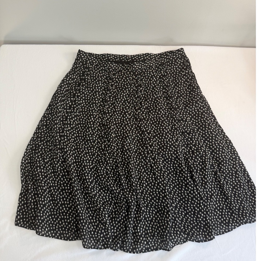 Jones New York Skirt Womens 18W Black White Ikat Dot A-Line Classic Preppy Plus